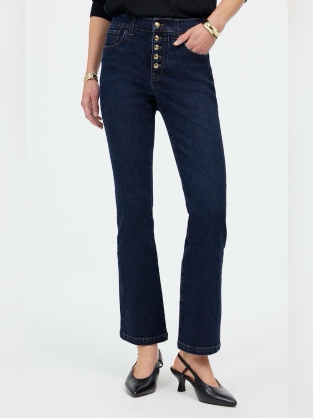 EUC Madewell Mid-Rise Kick-out Jeans with Button Fly
